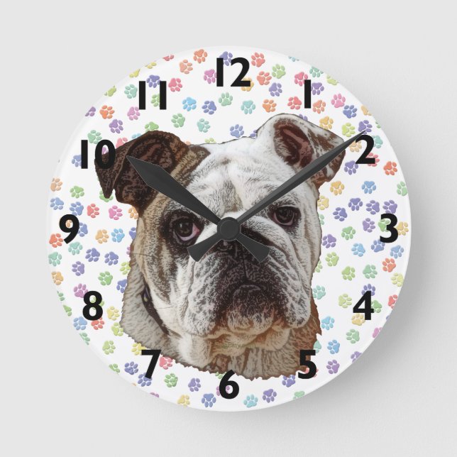 Horloge Ronde Bulldog Portrait Clock (Recto)