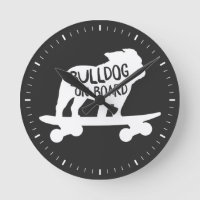 Bulldog Riding Skateboard