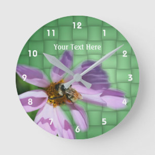 Horloge Ronde Bumble Bee On Cosmos