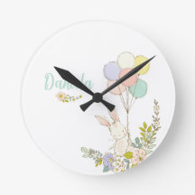 Bunny and balloons Clock