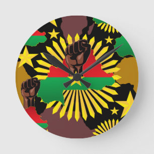 Horloge Ronde Burkina Faso Carte, drapeau et première révolution