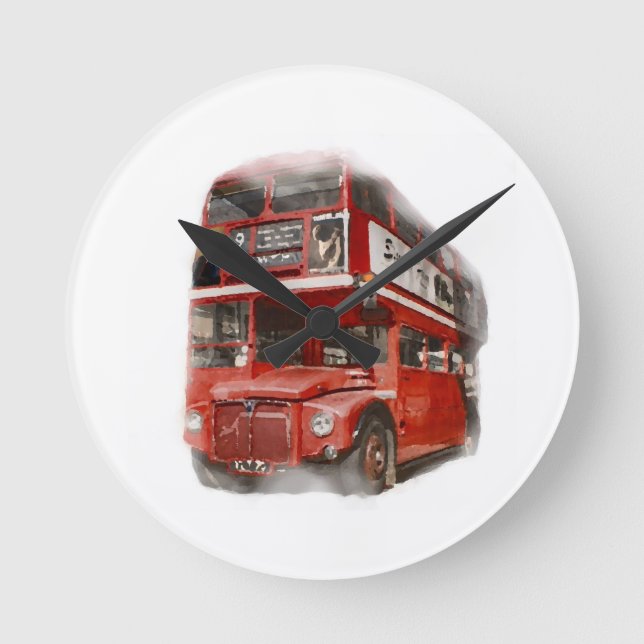 Horloge Ronde Bus Old Red London (Recto)