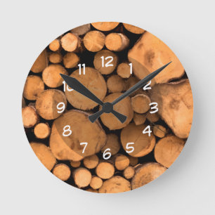 Horloge Ronde Cabine de journal de  de pays Motif de bois
