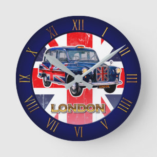 Horloge Ronde Cabine noire vintage Londres