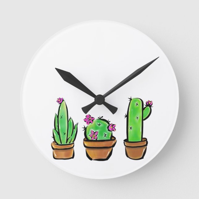 Horloge Ronde Cactus cactus cactus succulents (Recto)