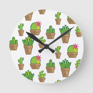 Horloge Ronde Cactus funky