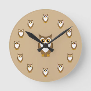 Horloge Ronde Cadeau d'amants de hibou d'horloge murale de