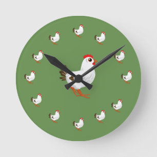 Horloge Ronde Cadeau d'amants de poulet d'horloge murale de