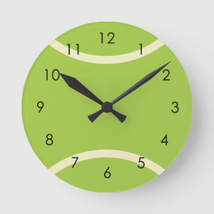 Horloge Ronde Cadeau de balle de tennis vert moderne