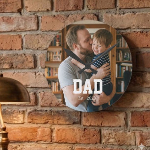 Horloge Ronde Cadeau de la fête des pères établie par papa