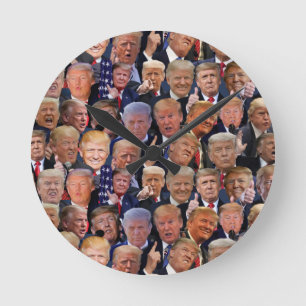 Horloge Ronde Cadeau drôle de Trump 