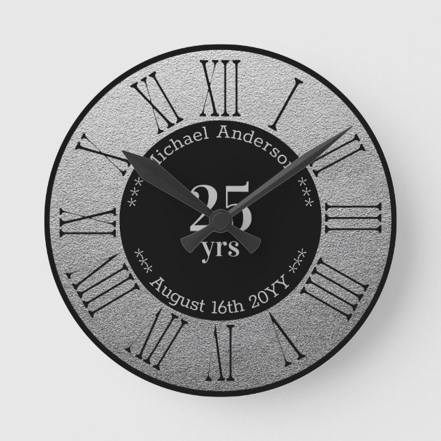 Horloge Ronde Cadeau personnalisé de retraite ou d'anniversaire  (Recto)