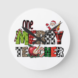 Horloge Ronde Cadeau pour Enseignant | Un Enseignant Joyeux