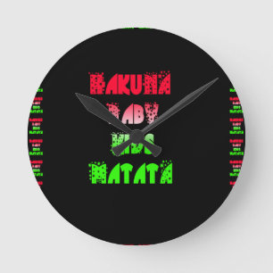 Horloge Ronde Cadeaux pour bébés et enfants Hakuna Matata conce