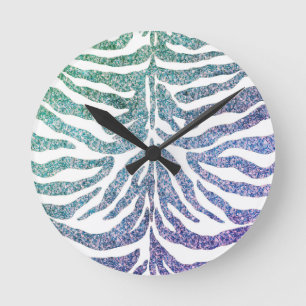 Horloge Ronde cadran bleu à imprimer