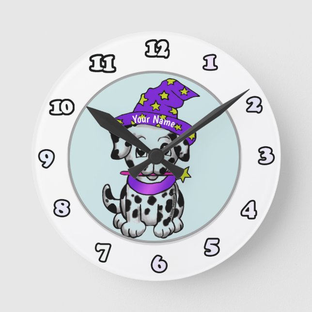 Horloge Ronde Cadran de chien de l'élève sorcier (Recto)