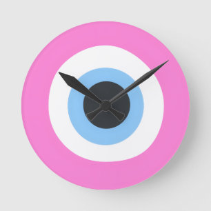 Horloge Ronde cadran de l'œil mauvais rose