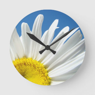 Horloge Ronde Cadran de mur fleur de marguerite Cadeau personnal