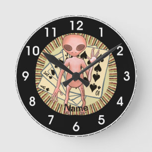 Horloge Ronde Cadran de poker Alien