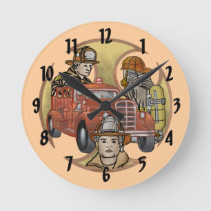 Horloge Ronde Cadran Frères Pompiers Croix de Malte