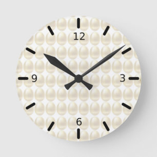 Horloge Ronde Cadran mural abstrait moderne élégant en œufs doré
