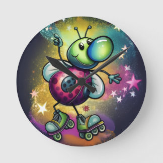 Horloge Ronde Cadran mural disco coccinelle