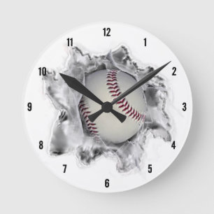 Horloge Ronde Cadran rond pour fan de baseball