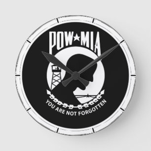 Horloge Ronde Cadre en bambou rond POW/MIA