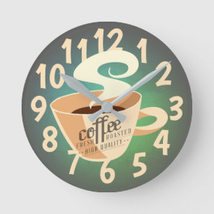 Horloge Ronde Café grillé (vert)