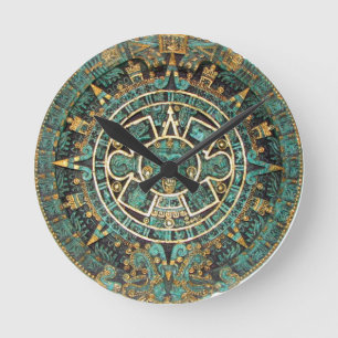 Horloge Ronde Calendrier rond antique maya aztèque de disque