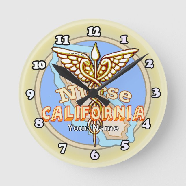 Horloge Ronde California Nurse Caduceus (Recto)