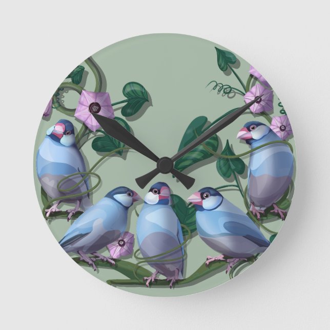 Horloge Ronde Calopsittes de Java  (Recto)