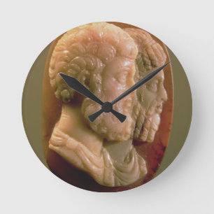 Horloge Ronde Camée dépeignant Marcus Aurelius (121-180) et Lu