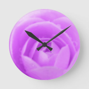 Horloge Ronde Camellia Purple Wall Clock