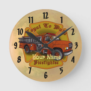 Horloge Ronde Camion de pompiers loyal au devoir