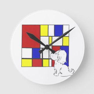 Horloge Ronde Camomille Inspirée de Mondrian