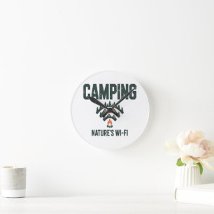 Horloge Ronde Camping Natures Wifi