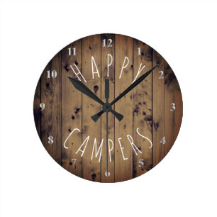 Horloge Ronde Camping rustique de la retraite rv en bois de