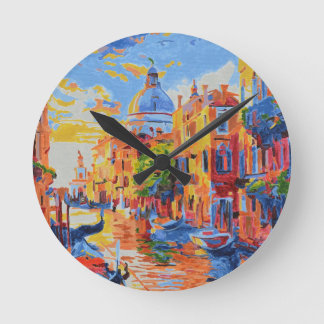 Horloge Ronde Canal vénitien au coucher du soleil 