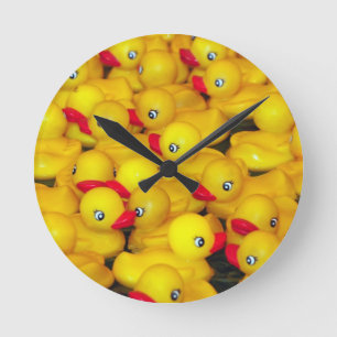Horloge Ronde Canards en caoutchouc jaune mou