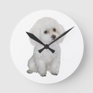 Horloge Ronde Caniche - blanc 1