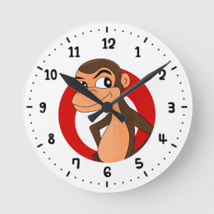 Horloge Ronde Caricature de Chimp 24h/24