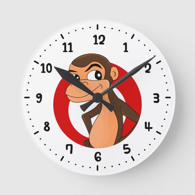 Horloge Ronde Caricature de Chimp 24h/24 (Recto)