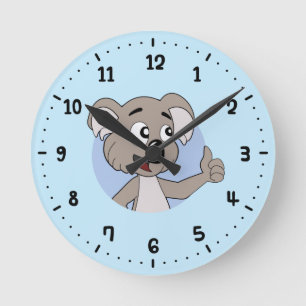 Horloge Ronde Caricature de Koala bear 24h/24
