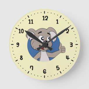 Horloge Ronde Caricature de Koala bear 24h/24