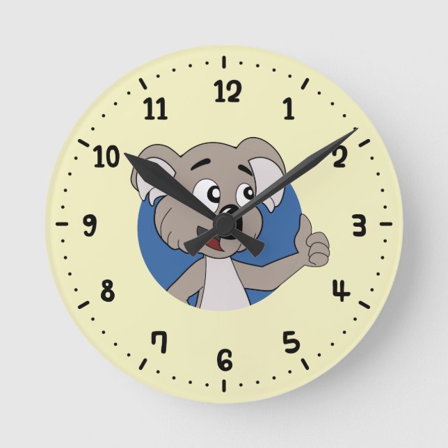 Horloge Ronde Caricature de Koala bear 24h/24 (Recto)
