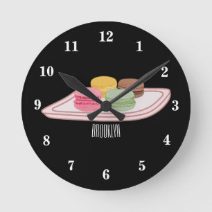 Horloge Ronde Caricature de Macaron