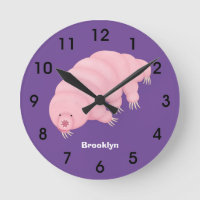 Caricature d'ours d'eau tardigrade rose mignon
