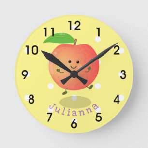 Horloge Ronde Caricature jaune pêche très agréable