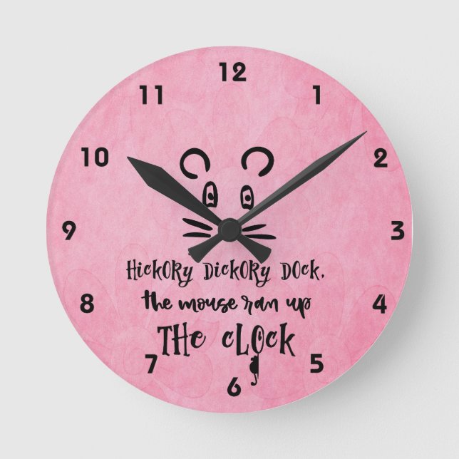 Horloge Ronde Carré de souris Hickory Dickory Dock (Recto)
